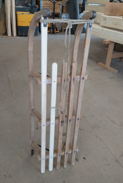 Reparatur Holzschlitten - Esche - roh
