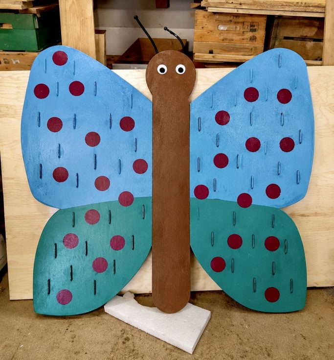 Schmetterling - Übersichtsplan für Personal - lackiert - mehrfarbig